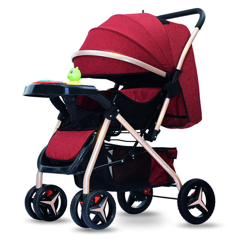 婴儿手推车可坐躺高景观双向轻便折叠减震简易儿童小孩宝宝车迪潇