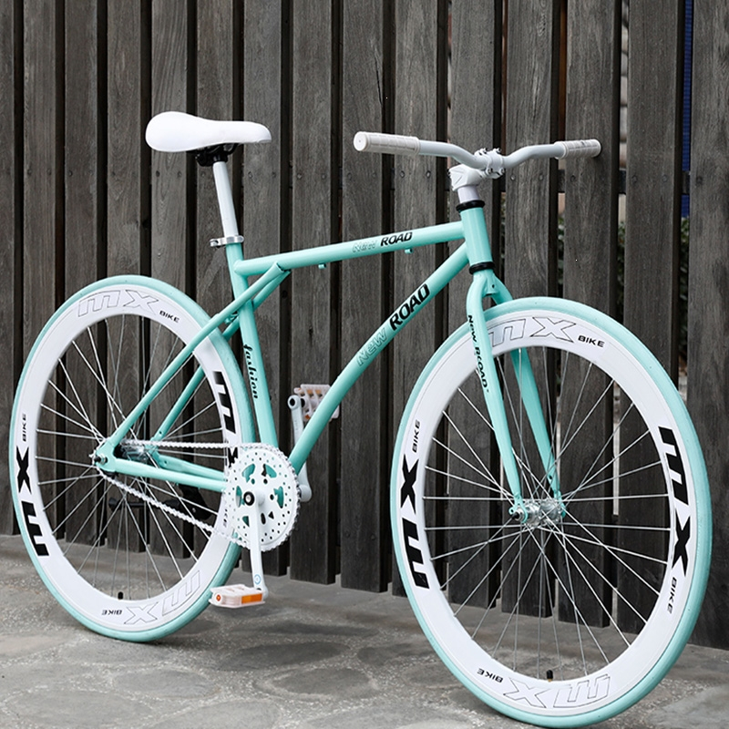 死飞自行车实心胎闪电客倒刹活飞跑车公路赛车简约校园上班成人男女