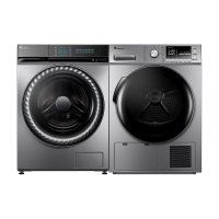 [洗烘套装]小天鹅滚筒洗衣机+热泵烘干机TG100VT808WMUADY+TH90-H02WY水魔方 热泵智能家电