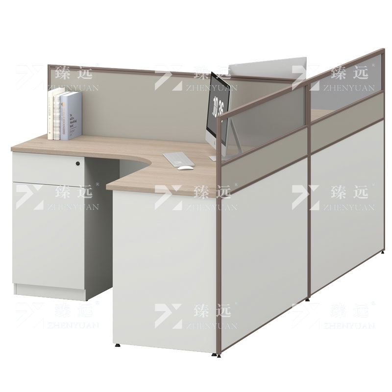 臻远 ZYGW-045职员桌办公桌屏风工作卡位T型双人位