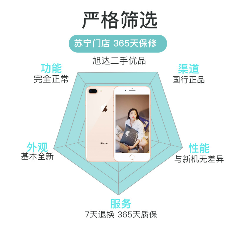 [二手95新]苹果/Apple iPhone 8 Plus 金色 64GB 全网通4G 苹果手机 国行