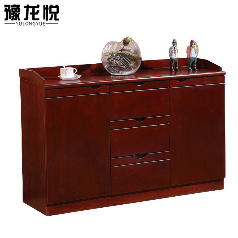 豫龙悦木质茶水柜两门三抽1200*400*820mm台高清大图