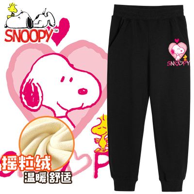 女童加绒裤子秋冬装外穿中大童洋气儿童保暖裤摇粒绒童装女 S甜蜜K 110
