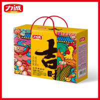 力诚[吉时]年货节新春红色礼盒肉类零食卤味零食 730g[8款产品]