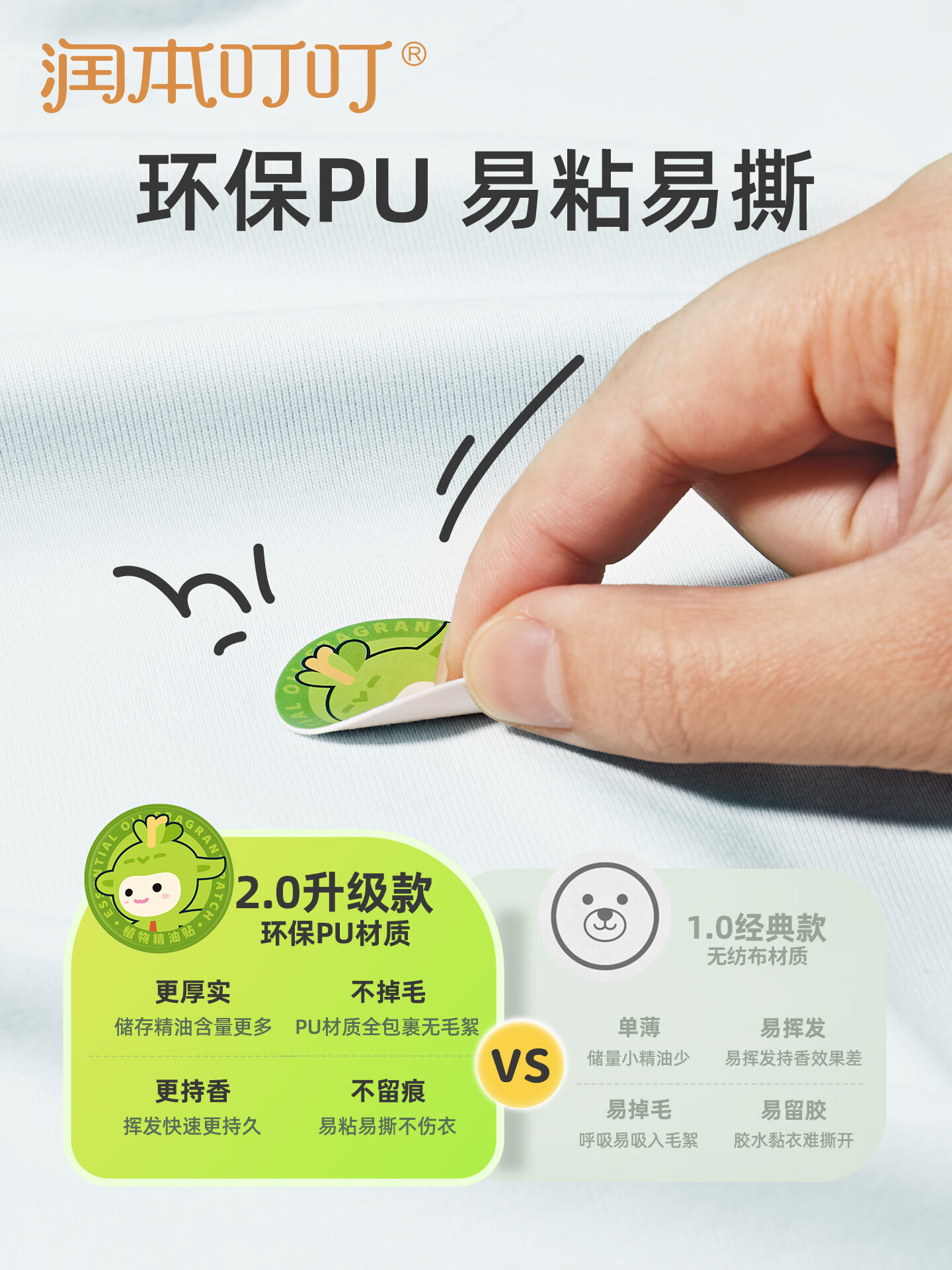 润本叮叮植物精油贴 经典卡通贴12片装(pu) 防护贴宝宝儿童植物精油户外防护-经典卡通款高清大图