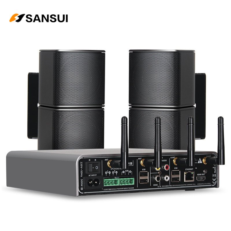 Sansui/山水Q1超级音响无线WiFi家庭KTV音箱套装智能影院专业功放卡拉OK