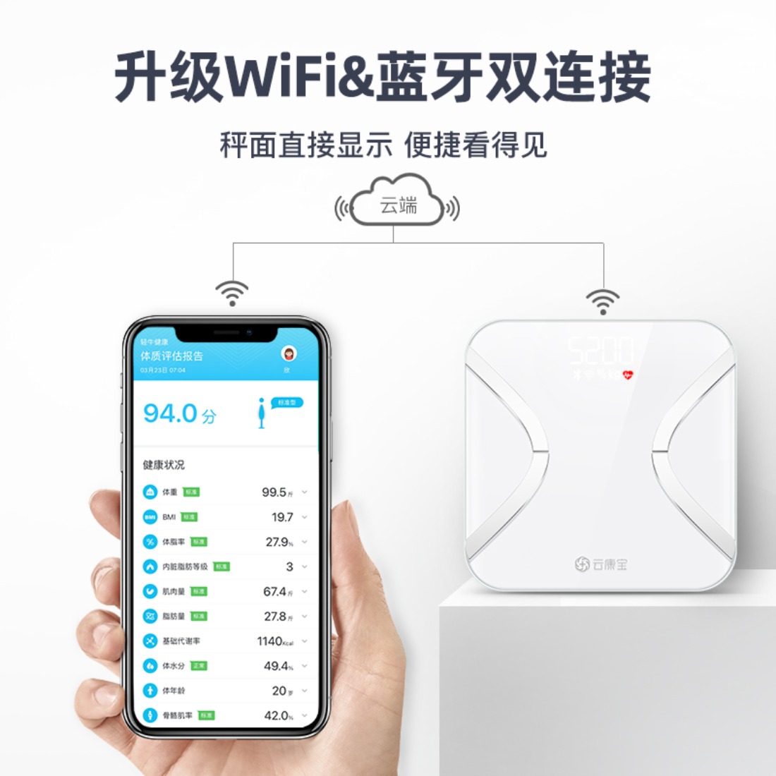 Yolanda云康宝 智能体脂秤 mini+充电款高清大图