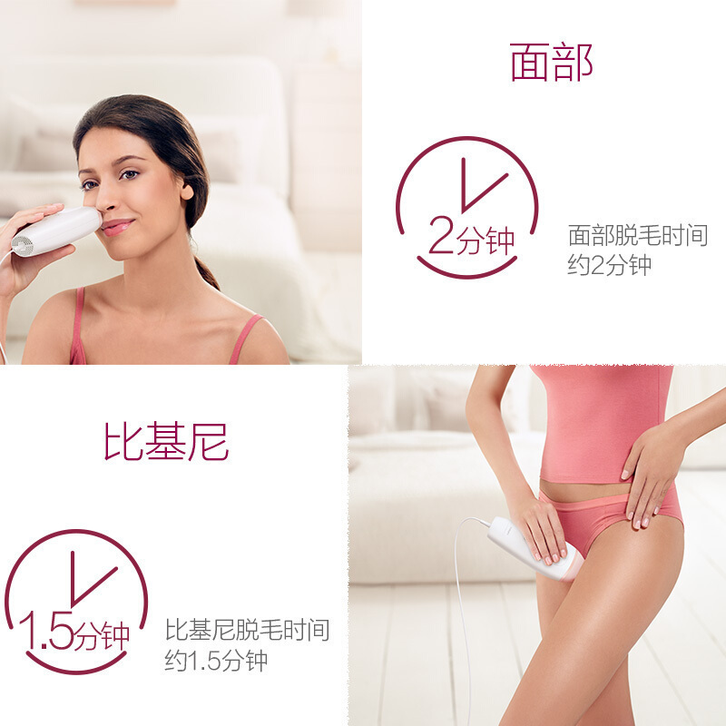 [备件库商品 微瑕疵]飞利浦Lumea脉冲光脱毛仪 充电式脱毛剃毛器 20万次闪光 家用轻松脱毛 BRI861