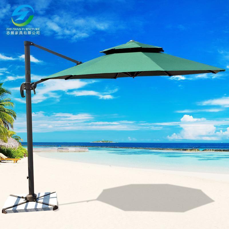 户外遮阳伞花园庭院室外露台罗马伞大型四方别墅院子太阳能吊伞 3米罗马伞【圆形双顶】【2年不褪色】