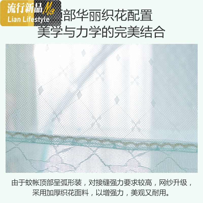 蒙古包蚊帐1.8x2.0床双人家用加密加厚2米.2.2米2018新款1.8*2.2m 三维工匠高清大图