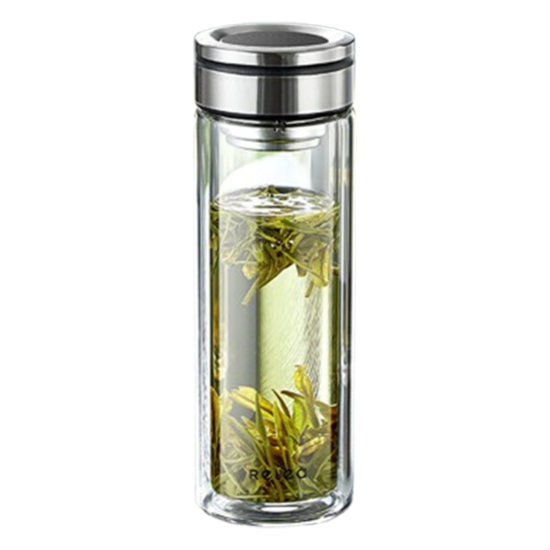 物生物玻璃杯400ml银色便捷JV012422-0400-GS00