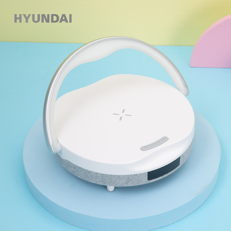 现代 多功能无线充台灯时计闹钟音箱 手机充电器 蓝牙音响 YH-C009Plus