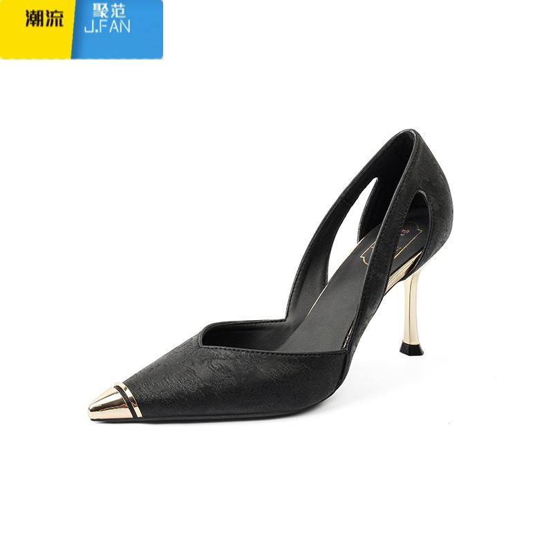 聚范国风不累脚2024新款配裙子尖头高跟鞋女细跟气质单鞋高清大图