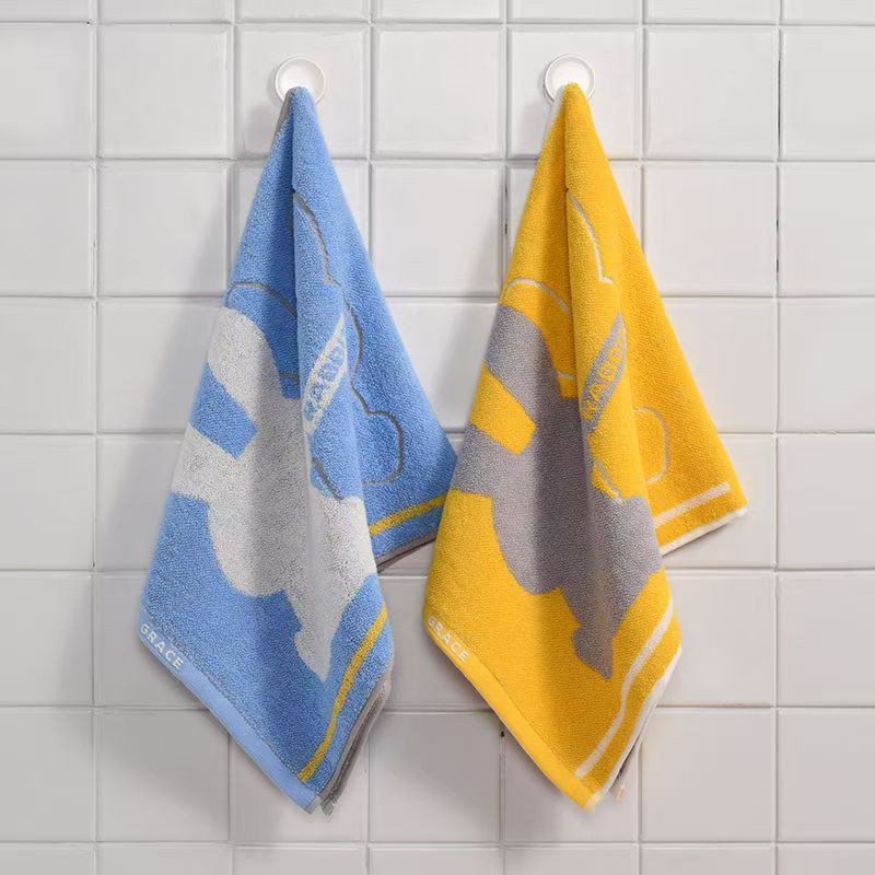 洁丽雅纯棉毛巾加厚洗脸巾儿童卡通可爱家用不掉毛72*34cm 2条装高清大图