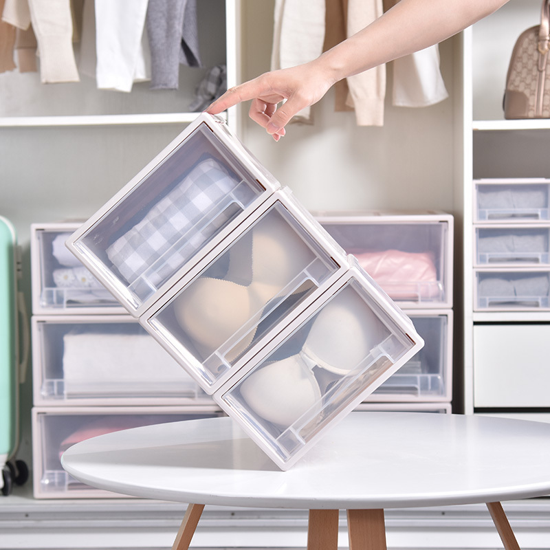 衣服储物箱塑料闪电客收纳箱抽屉式透明衣柜收纳柜内衣收纳盒衣物整理