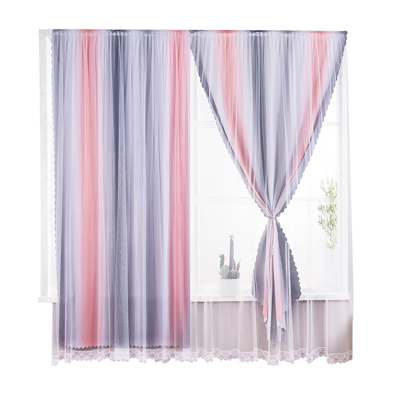 美帮汇2026新款魔术贴小窗帘简易免打孔安装布卧室飘窗款全遮光遮阳