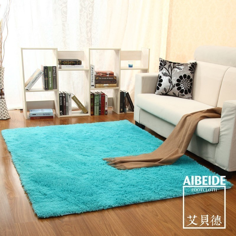 美帮汇宿舍加厚阳台地毯客厅沙发茶几毯卧室满铺地毯垫简约可水洗ins风 宝蓝 1×1.6米