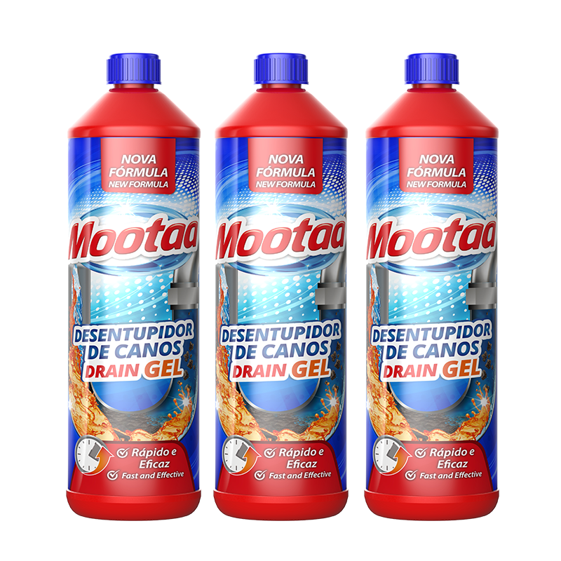 膜太(MOOTAA)原装进口管道疏通剂1000ml*3瓶 卫生间厕所马桶地漏下水道疏通器 家庭装