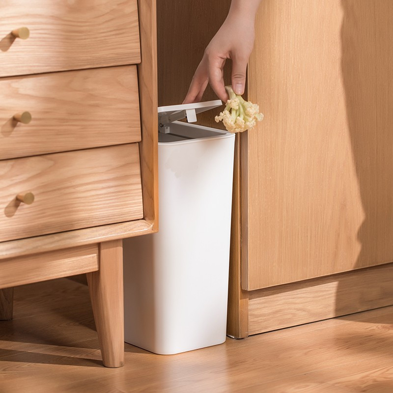 茶花 204001 大号弹盖式 垃圾桶带盖塑料桶高清大图