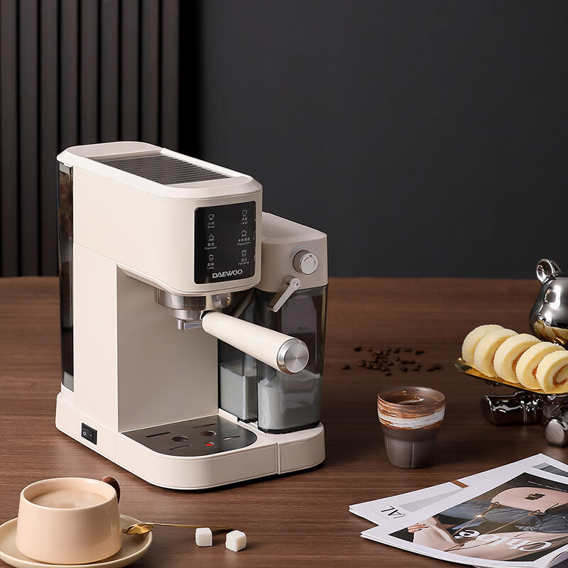 大宇DAEWOO 北欧复古风格压力咖啡机 科洛白 DY-KF10B高清大图