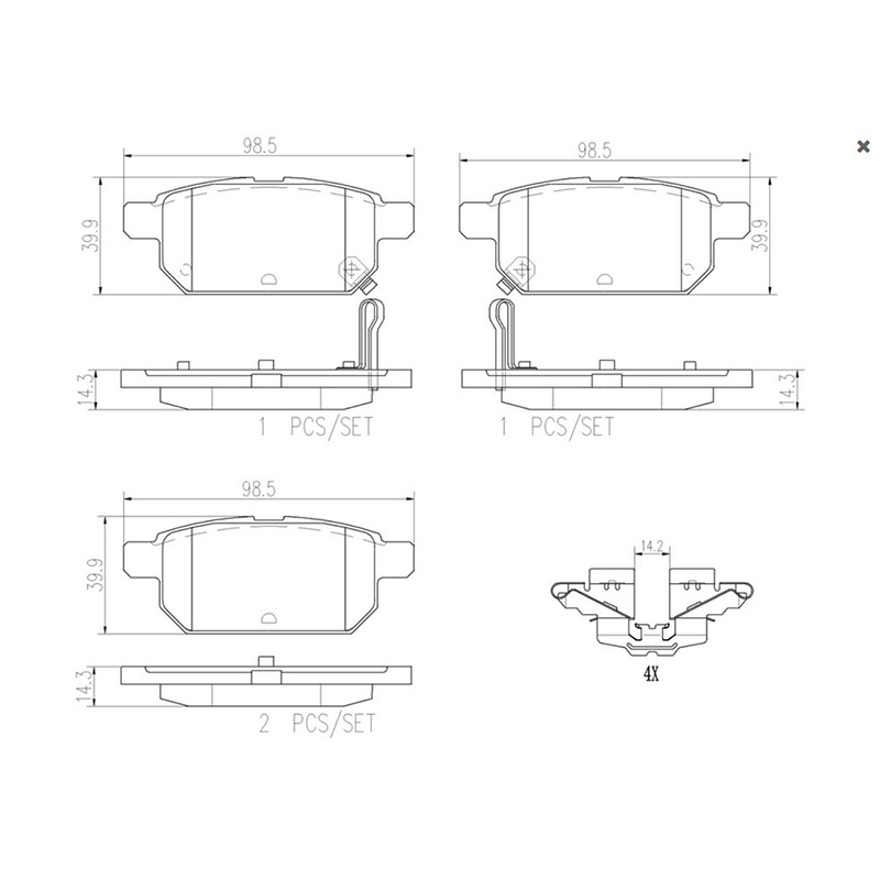 布雷博(brembo)后刹车片.陶瓷P79029N适用于长安铃木锋驭,维特拉