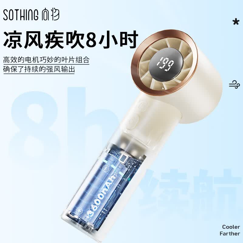 向物高速手持风扇-引擎 DSHJ-S-2322A/B 杏白高清大图