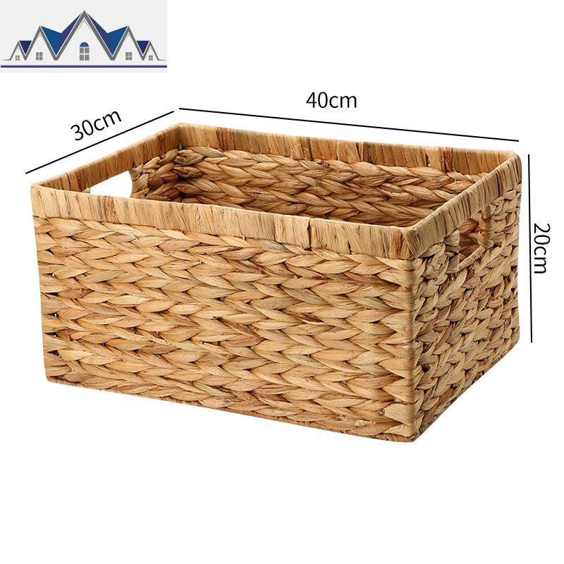 Kens大号编收纳筐 日式橱柜置物篮桌面整理筐 长方形编织杂物篮 三维工匠收纳篮 越南款40*30*20cm