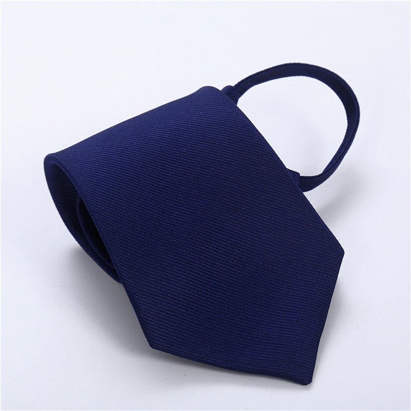 盛世尼曼韩版男士银行酒店保安易拉得懒人拉链领带男正装商务黑色纯色