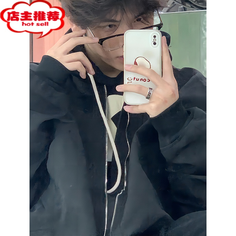 SHANCHAOvintage美式复古棒球服国潮牌高街小众工装外套男飞行员夹克
