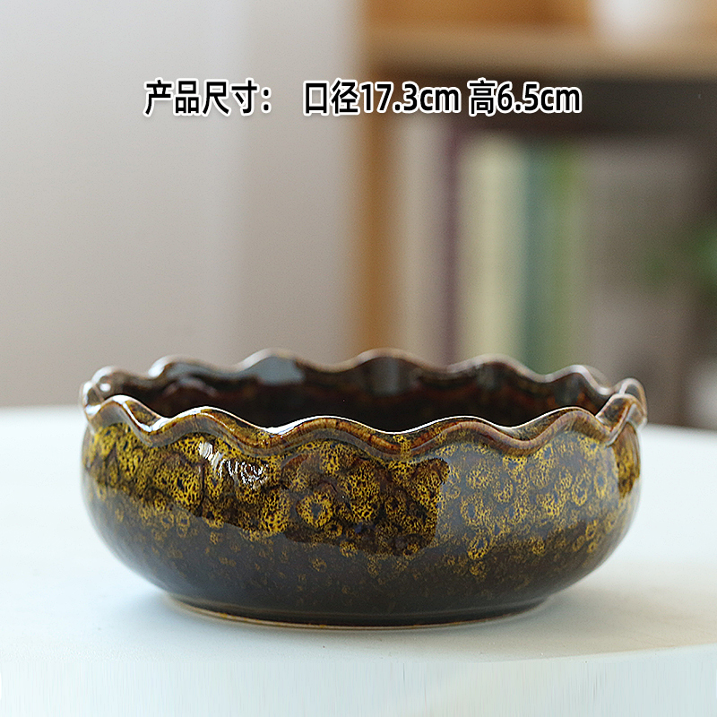 水仙花盆陶瓷大号家用碗莲专用花盆铜钱草一叶莲水培器皿睡莲盆缸 花釉水培2号