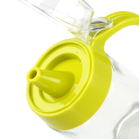 茶花厨房玻璃油壶调味罐硅胶密封油罐醋瓶酱油瓶带防尘盖防漏油瓶 绿色530ML[加大加厚]玻璃瓶身