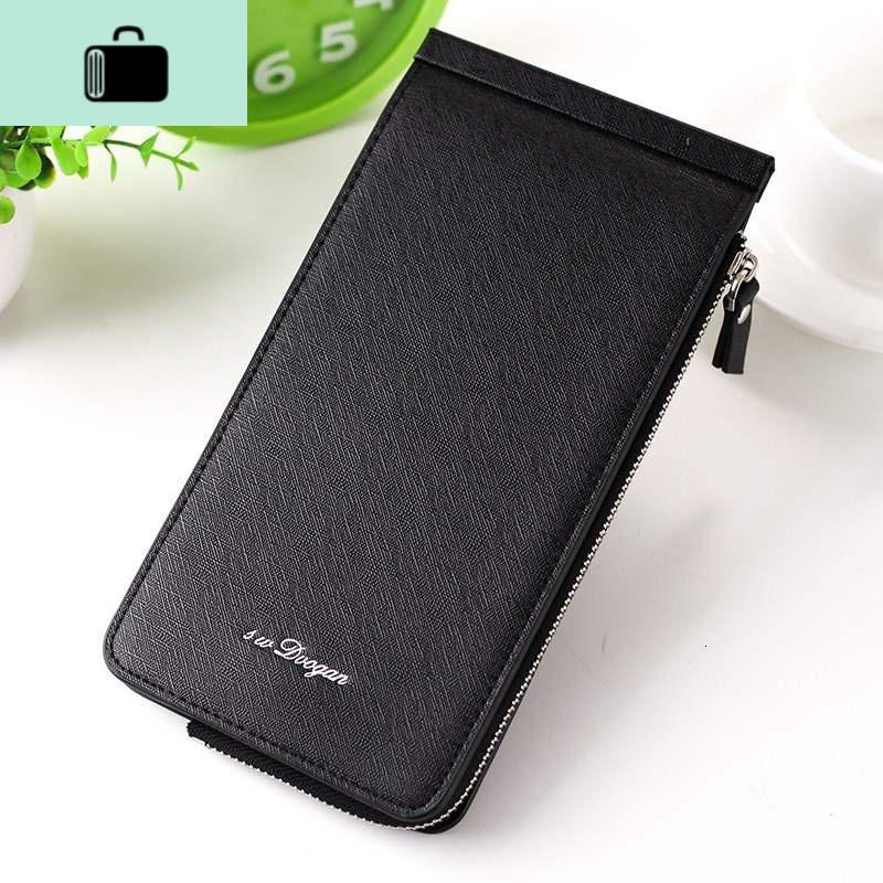 新款大容量多卡位钱包女长款三折锁扣韩版简约十字纹女式钱夹NEW LAKE 黑色