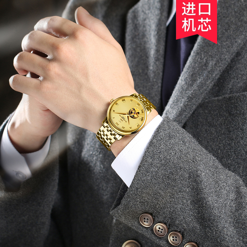 新款嘉年华Carnival瑞士正品全自动机械表 男士镂空防水薄型休闲时尚手表金属精钢潮流腕表精英系列508G镂空高清大图