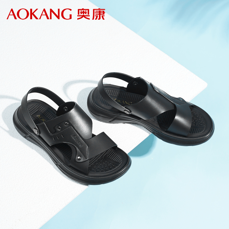 奥康凉鞋男2025夏季新款休闲外穿沙滩鞋透气防滑开车软底两穿凉鞋