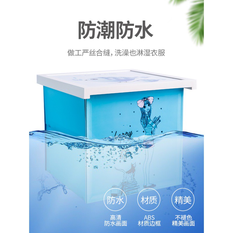 浴室壁画收纳柜可折叠壁挂衣服储物柜厕所各种收纳架卫生间置物架 三维工匠 九色鹿(大容量折叠收纳)储物架高清大图