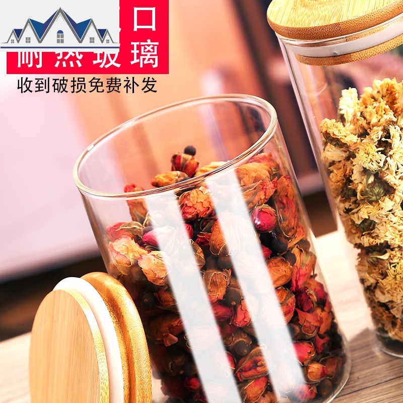 密封罐玻璃瓶子透明小茶叶罐子带盖家用厨房食品杂粮收纳盒储物罐 三维工匠高清大图