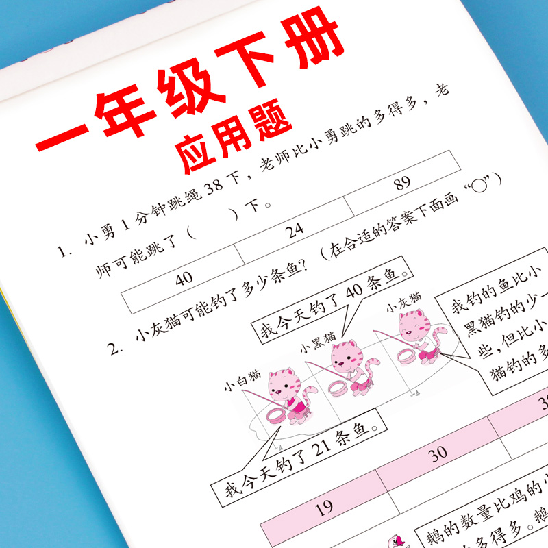 [4本]口算题卡+应用题+人民币+找规律 一年级下 [正版]口算题卡一年级下册数学口算天天练专项训练应用题小学认识人民币高清大图