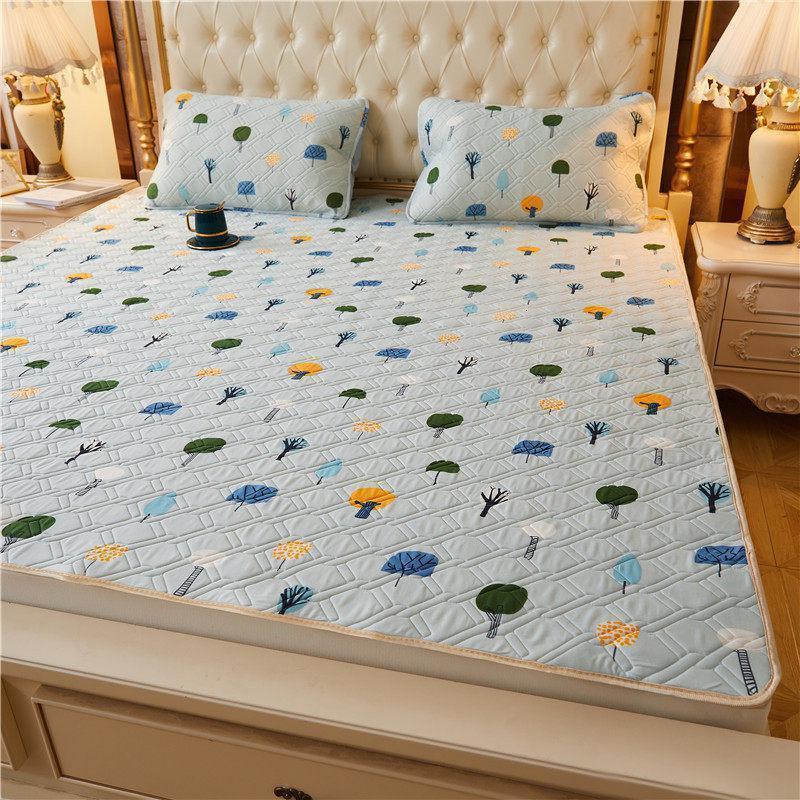 美帮汇床垫子褥子软垫保护床褥垫床褥夏季夏天薄款可水洗机洗铺床 丛林/A类母婴级，裸睡针织锦棉，天然乳胶填充 180x200cm+枕套2只/A类母婴级，可裸睡可机洗