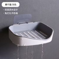 免打孔香皂盒创意强力粘胶双层沥水肥皂盒无痕免钉壁挂式洗衣皂盒 三维工匠 肥皂盒-红色+黄色(两个装)[双层可沥水]