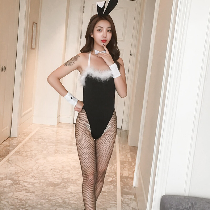 胸紧身连体可猫兔郎cos仆制诱惑