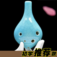 炎黄陶笛6孔初学入门儿童学生成人专业乐器中音C调六孔笛子AC12埙荷花[演奏款]