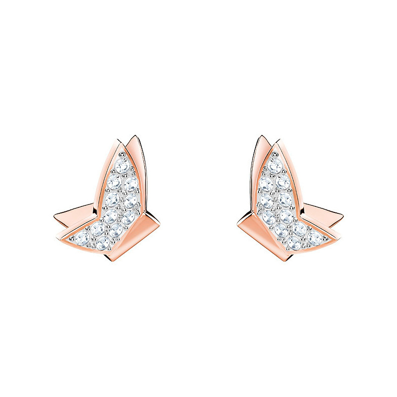 SWAROVSKI LILIA FIG镀玫瑰金色穿孔耳环