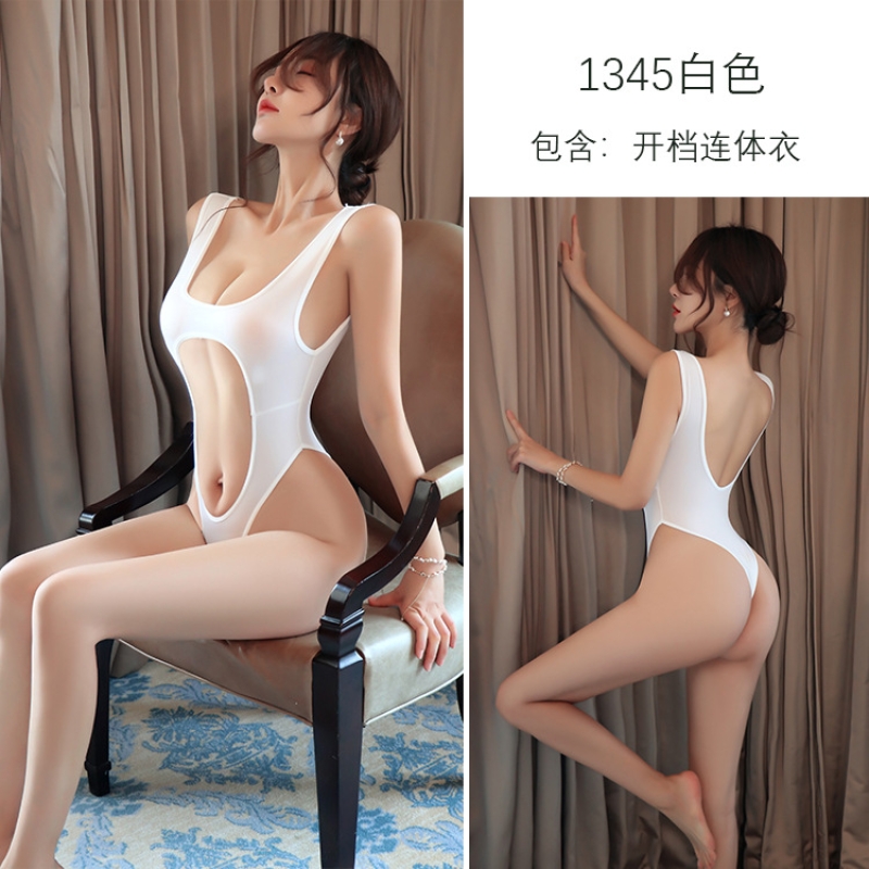 长夜漫漫情趣内衣性感透明连体诱惑露背睡衣死库水比基尼泳衣1345 白色 均码(80-120斤)