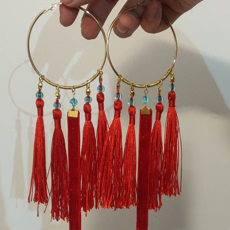 手镯手环流苏吊环发环头饰发饰唐风古风汉服中国风铃铛款一对