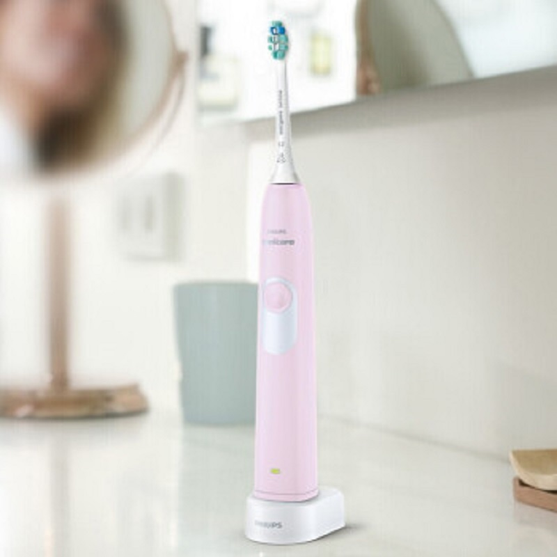 [精选]飞利浦(PHILIPS)电动牙刷 HX6215/29 充电式成人声波震动牙刷 樱花粉