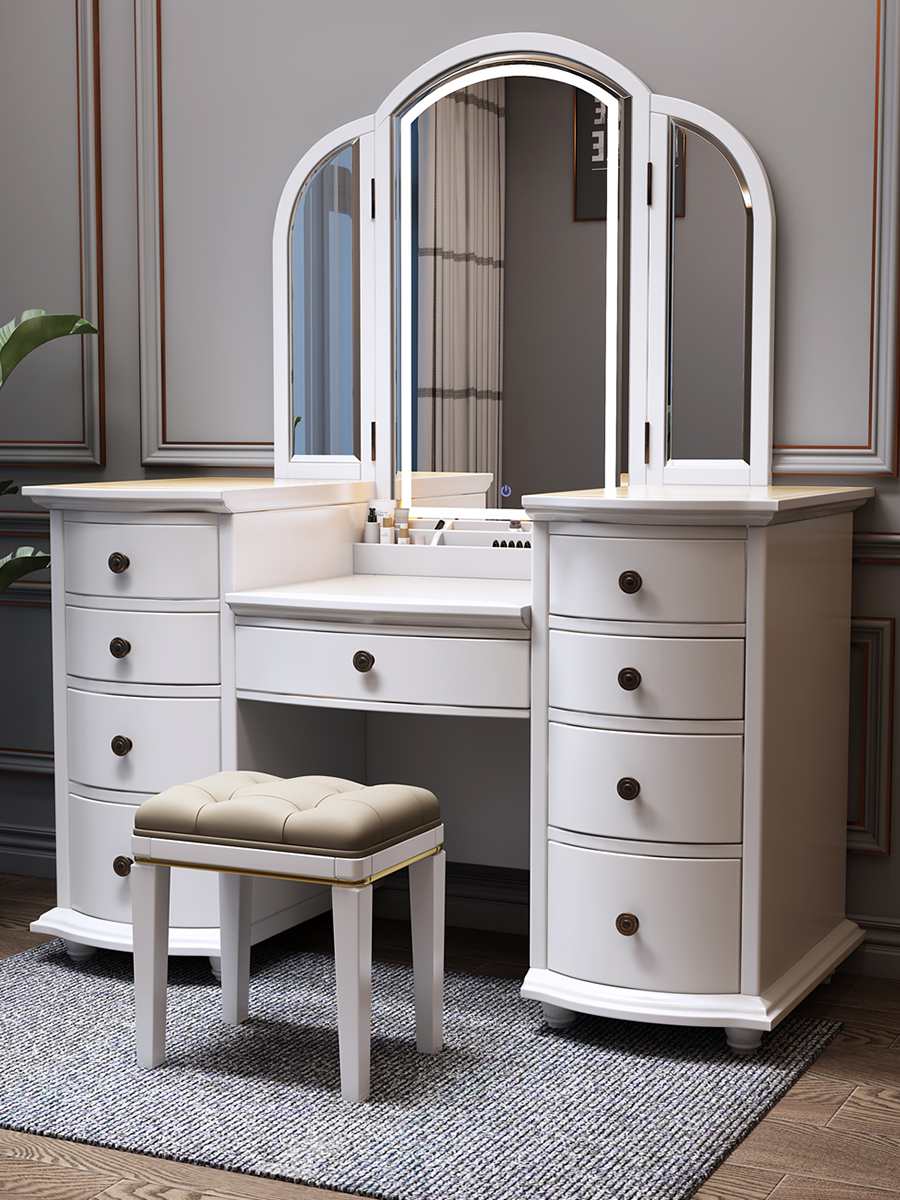 实木折叠梳妆台