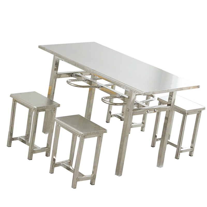 汐不锈钢餐桌四人套高清大图