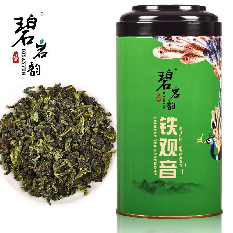 碧岩韵茶 茶叶 孔雀绿罐铁观音250g KQGY250