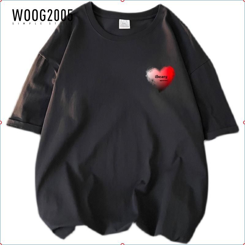 WOOG2005夏季短袖男女款新疆T恤圆领宽松时尚宽松上衣ins潮流