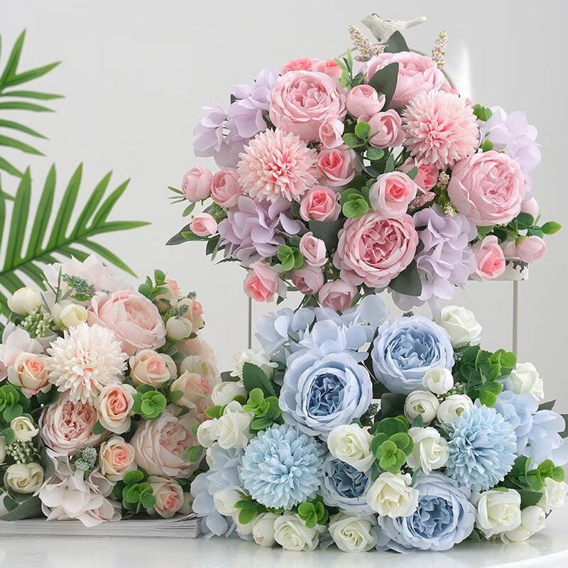 维诺亚森系仿真花假花餐桌茶几装饰绢花摆件婚庆手捧花路引花束拍照道具高清大图